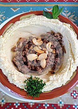 Oriental hummus, vegetarian food