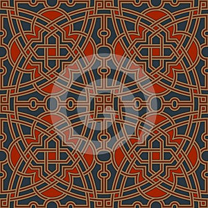 Oriental islamic motif. Moorish Moresque seamless pattern photo