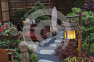 Oriental Japanese backyard garden