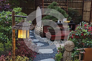 Oriental Japanese backyard garden