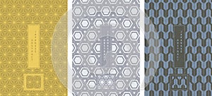Oriental Japanese style abstract seamless pattern background design geometry polygon cross frame star and arrow