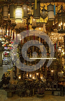 Oriental lamps shop at Grand Bazaar Istanbul