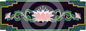 Oriental Lotus Design Element