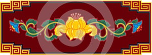 Oriental Lotus Design Element