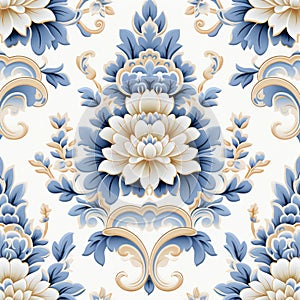 Oriental ornaments tiled background