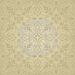 Oriental pattern with damask, arabesque and floral elements.