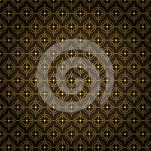 Oriental pattern design black and gold, luxury arabic or islamic ornament abstarct wallpaper