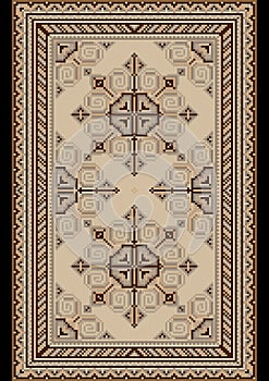 Oriental pattern for light carpetÃÂ with beige and brown shades photo