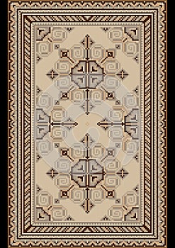 Oriental pattern for light carpetÃÂ with beige and brown shades