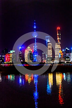 Oriental Pearl TV Tower Pudong Bund Huangpu River Shanghai China