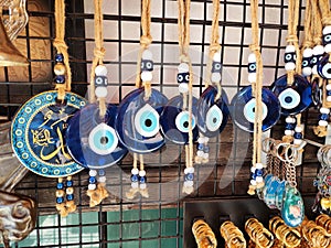 Oriental pendant blue amulets from the evil eye \