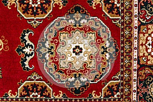 Oriental Persian Carpet Texture Background With East Patterns.