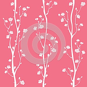 Oriental plum blossom seamless pattern