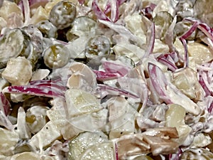 Oriental Romanian Potato Salad Close-Up