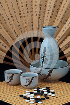 Oriental still life with sake