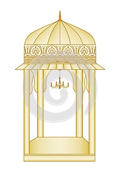 Oriental-style Mughal arch design element, Mughal art vector illustration