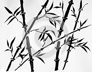 Literati bambu suibokuga