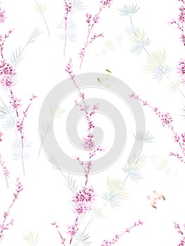 Oriental style painting, plum blossom in springOriental style painting, plum blossom in spring ,seamless pattern