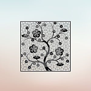 Oriental style pattern plum blossom, cherry blossom