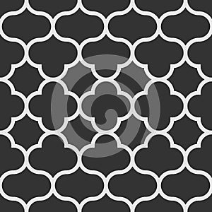 Oriental style seamless pattern. Monochrome tiles background