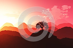 Oriental Sunset 3D render 03