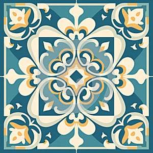 Vibrant Kolsch Tile Pattern With Yellow And Blue Design photo