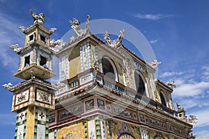 Oriental traditional details on pagoda temple