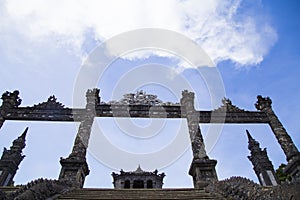 Oriental traditional details on pagoda temple