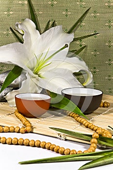 Oriental traditional tea ceremony still life. photo