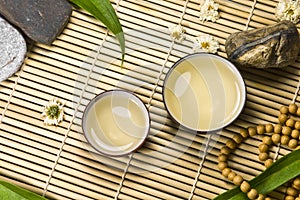 Oriental traditional tea ceremony still life.