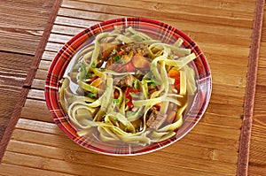 Oriental uzbek soup lagman