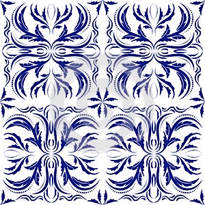 Oriental vector pattern with arabesques elements