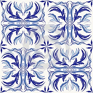 Oriental vector pattern with arabesques elements