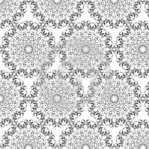 Oriental vector pattern with round arabesques elements