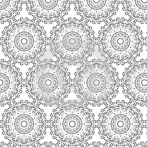 Oriental vector pattern with round arabesques elements