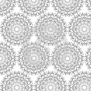 Oriental vector pattern with round arabesques elements