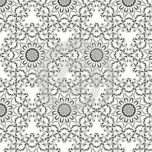 Oriental vector pattern with round arabesques elements