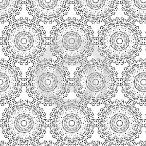 Oriental vector pattern with round arabesques elements