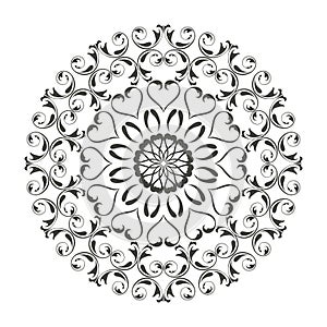 Oriental vector round ornament with arabesques elements