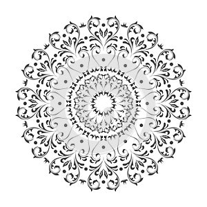 Oriental vector round ornament with arabesques elements