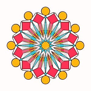 Oriental vector round ornament with arabesques elements