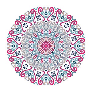Oriental vector round ornament with arabesques elements