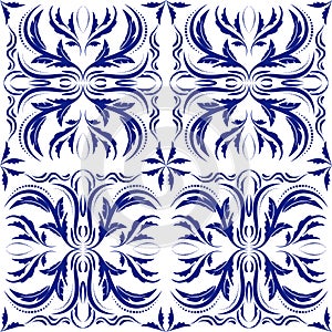 Oriental vector pattern with arabesques elements