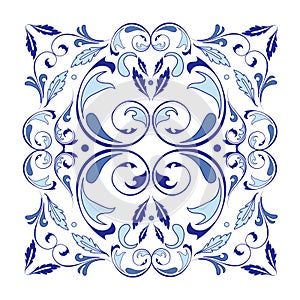 Oriental vector square ornament with arabesques elements