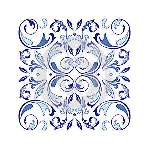 Oriental vector square ornament with arabesques elements