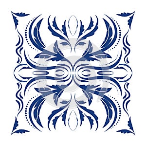 Oriental vector square ornament with arabesques elements