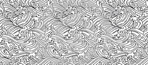 Oriental Water wave seamless wallpaper. Japanese. Chinese. Thai.