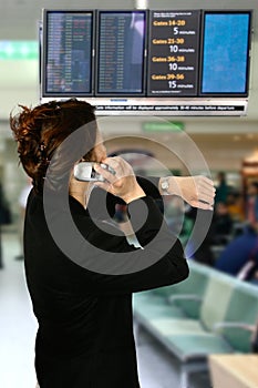 Oriental woman at airport