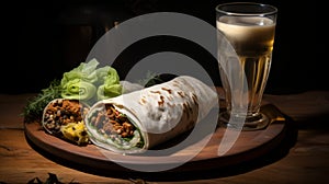Orientalist Imagery: Beer-wrapped Burrito With Tea - Nikon D850, 32k Uhd