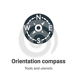 Orientation compass vector icon on white background. Flat vector orientation compass icon symbol sign from modern tools and